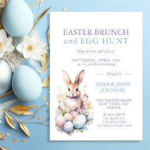 Bunny Waterverf Eieren Paasbrunch & HUNT Kaart