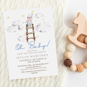 Bunny Waterverf Elegant Schattige Jongen Baby show Kaart