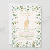 Bunny Waterverf Eucalyptus Pink Baby shower Kaart (Voorkant)