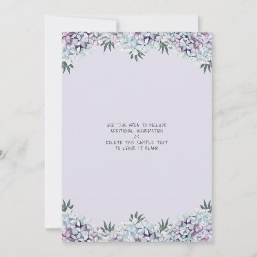 Bunny Waterverf Floral Paarse Baby shower per post Kaart (Achterkant)