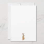 Bunny Waterverf Floral Pink Girl Baby shower Invi Kaart (Achterkant)