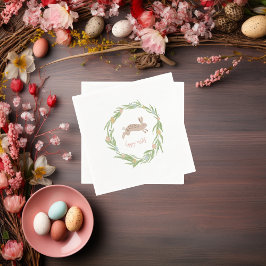 Bunny Waterverf Happy Easter servetten