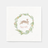  Bunny Waterverf Happy Easter servetten (Voorkant)