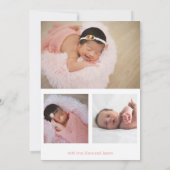 Bunny waterverf Meisje Geboorte Aankondiging (Achterkant)