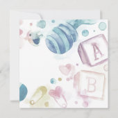 Bunny-waterverf mooi helder Baby shower Kaart (Achterkant)