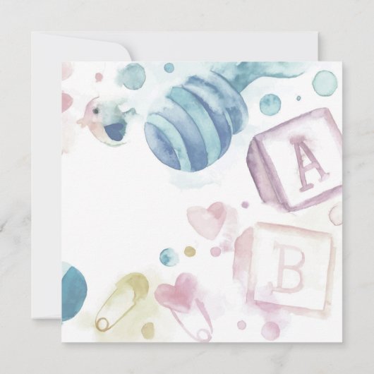 Bunny-waterverf mooi helder Baby shower Kaart (Achterkant)