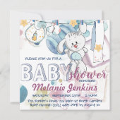 Bunny-waterverf mooi helder Baby shower Kaart (Voorkant)