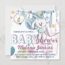 Bunny-waterverf mooi helder Baby shower
