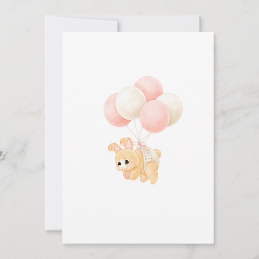 Bunny Waterverf Neutraal Baby shower Uitnodiging (Achterkant)