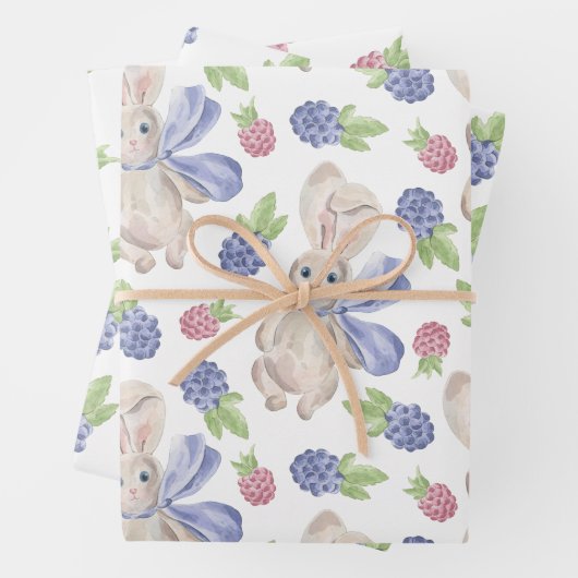 Bunny waterverf Spring berry Inpakpapier Vel (In situ)