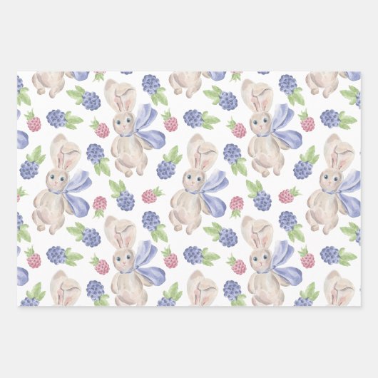 Bunny waterverf Spring berry Inpakpapier Vel (Voorkant)