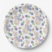 Bunny waterverf Spring berry Papieren Bordje (Voorkant)
