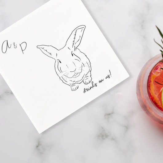 Bunny Wedding Cocktail servetten