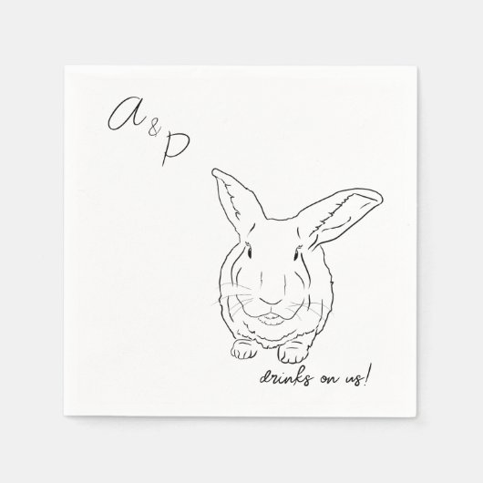 Bunny Wedding Cocktail servetten (Voorkant)