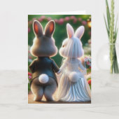 Bunny Wedding gefeliciteerd Kaart (Voorkant)