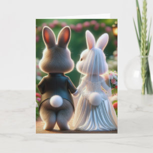 Bunny Wedding gefeliciteerd Kaart