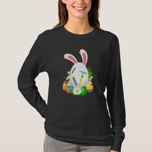 Bunny Welder Rabbit Eggs Hunting Job Paasdag T-shirt (Voorkant)