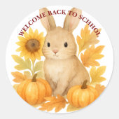 Bunny Welkom terug op school Ronde Sticker (Voorkant)