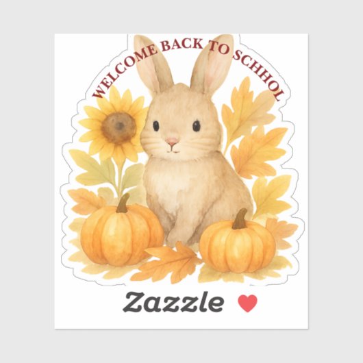 Bunny Welkom terug op school Sticker (Vel)