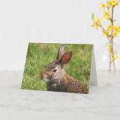 Bunny Wenskaart Kaart (Gele Bloem)