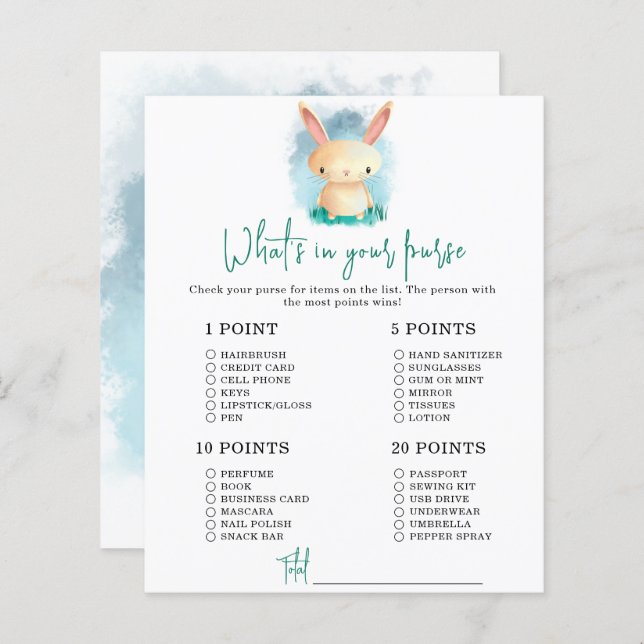 Bunny Whats in je baby shower (Voorkant / Achterkant)