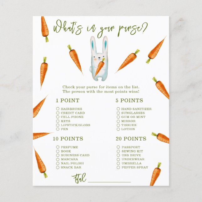 Bunny - Whats in je tas baby shower (Voorkant)