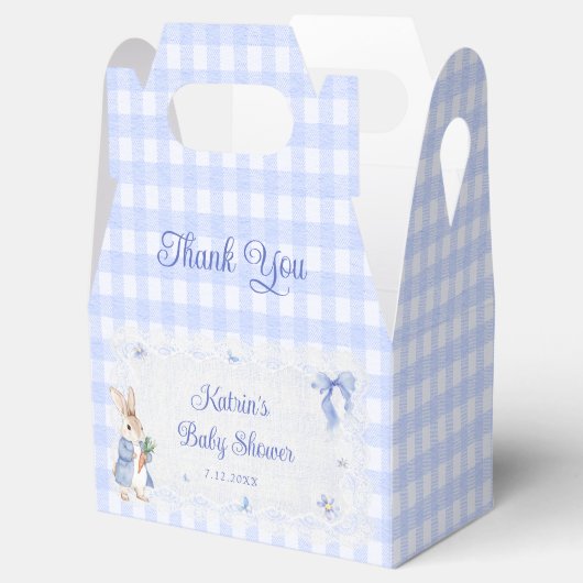 Bunny Whimsical Rabbit Blue Baby Shower Bedankdoosjes (Geopend)