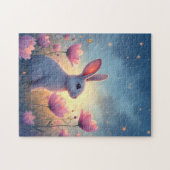 Bunny Whimsical wilde bloemen Legpuzzel (Horizontaal)