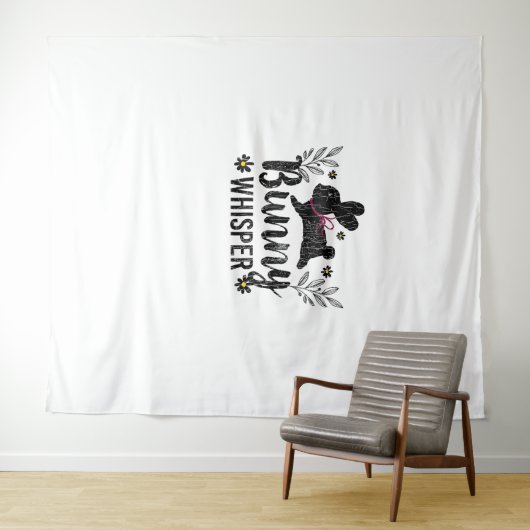 Bunny Whisperer Funny Rabbit Graphic Wandkleed (In Situ (horizontaal))