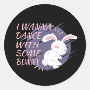 Bunny wil dansen met Dance Partner Klassieke Ro Ronde Sticker