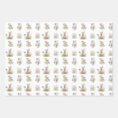 Bunny wilde bloemen aangepaste naam inpakpapier vel (Voorkant 3)