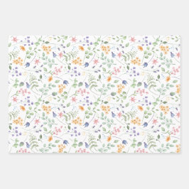 Bunny wilde bloemen aangepaste naam inpakpapier vel