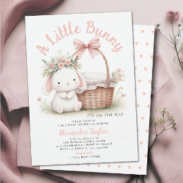 Bunny Wildflower Bow Picknick Roze Baby Meisje Dou Kaart