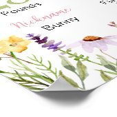 Bunny Wildflower Eerste jaar Foto Milestone Poster (Hoek)