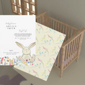 Bunny & Wildflower Kleurrijk Baby shower Kaart