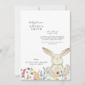 Bunny & Wildflower Kleurrijk Baby shower Kaart (Voorkant)