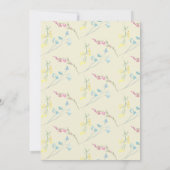 Bunny & Wildflower Kleurrijk Baby shower Kaart (Achterkant)