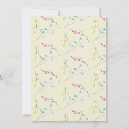 Bunny & Wildflower Kleurrijk Baby shower Kaart (Achterkant)