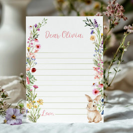 Bunny Wildflower Time Capsule Note Bericht Kaart