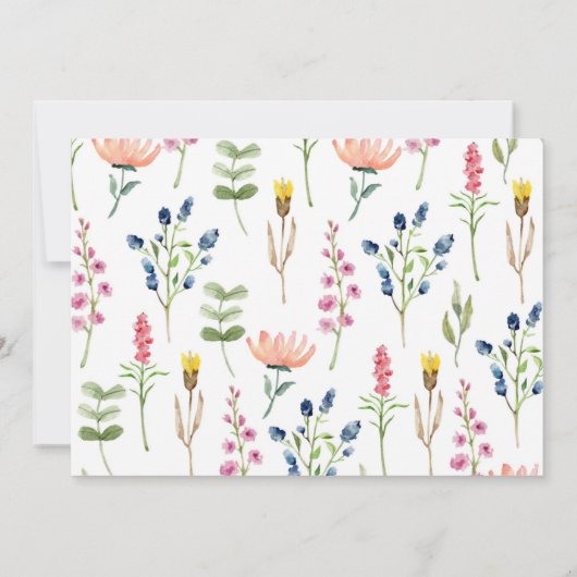 Bunny Wildflower Verjaardagsfeest Foto Bedankkaart (Achterkant)