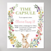 Bunny Wildflower Verjaardagsfeest Tijd Capsule Tek Poster (Voorkant)