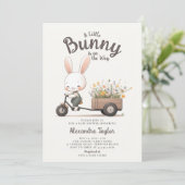 Bunny Wildflower Wagon Bruin Sage Baby Jongen Douc Kaart (Staand voorkant)