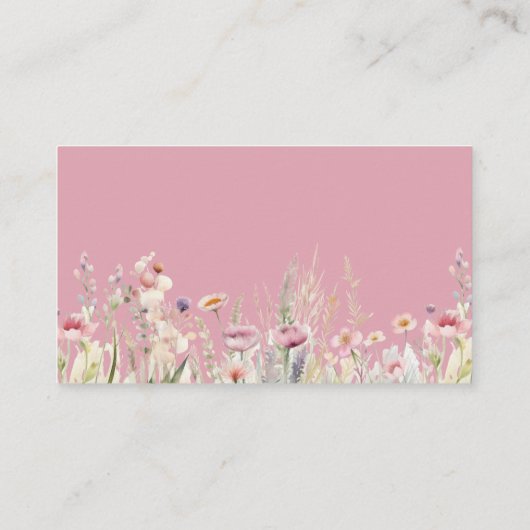 Bunny Wildflowers Pastelboeken voor Baby Informatiekaartje (Achterkant)