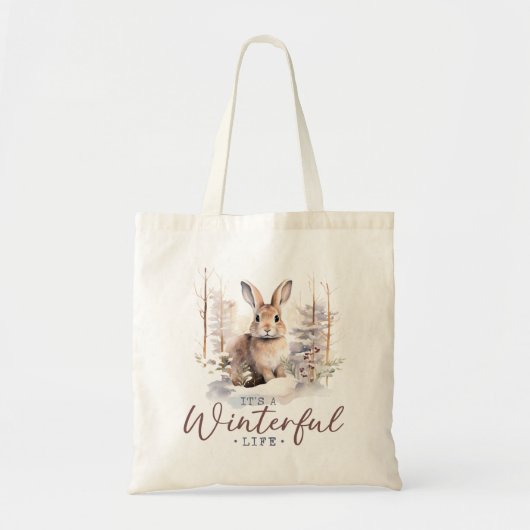 Bunny Winterful Life Canvas tas (Voorkant)