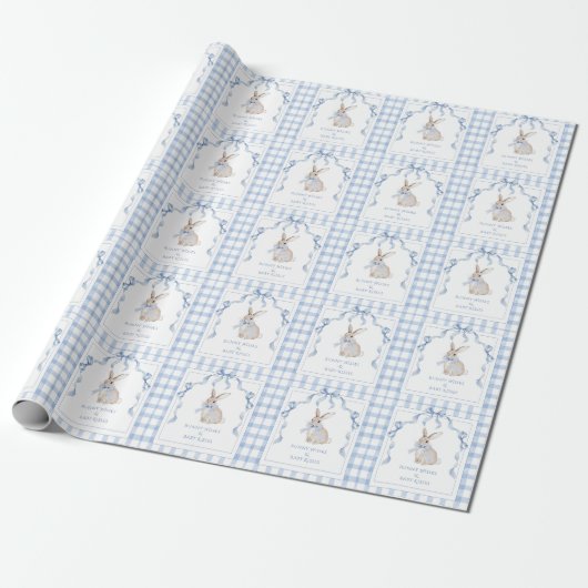 Bunny Wishes & Baby Kisses Baby Shower Cadeaupapier (Uitgerold)