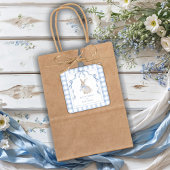 Bunny Wishes & Baby Kisses Baby Shower Vierkante Sticker