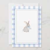 Bunny Wishes & Baby Kisses Blue Baby Shower Kaart (Achterkant)
