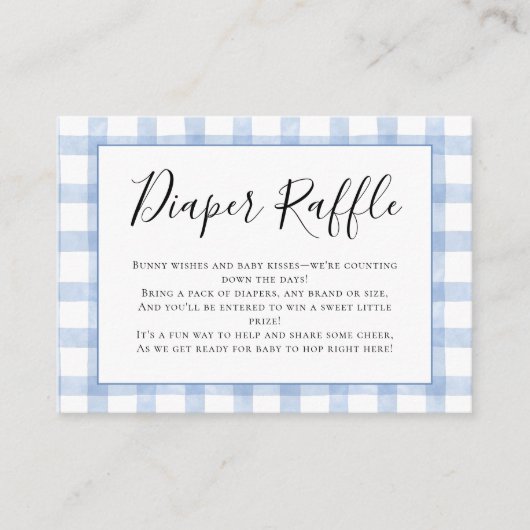 Bunny Wishes & Baby Kisses Diaper Raffle for Baby Informatiekaartje (Voorkant)