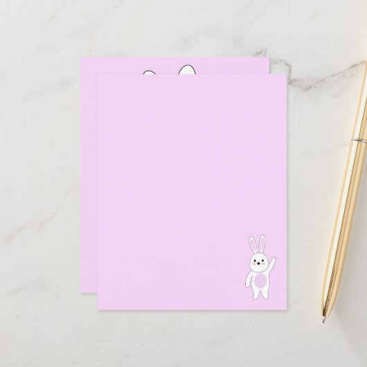 Bunny. Wit en roze. (Voorkant / Achterkant in situ)