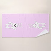 Bunny. Wit en roze Badhanddoek (Badhanddoek)